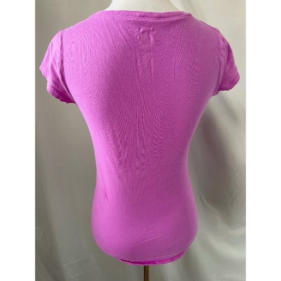 OP Pinkish-Purple Cap Sleeve V-Neck Tee - Picture 5 of 9